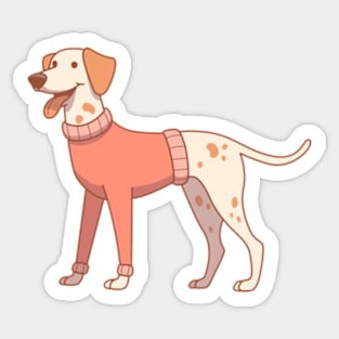 Lemon dalmatian wearing a red sweater Sticker